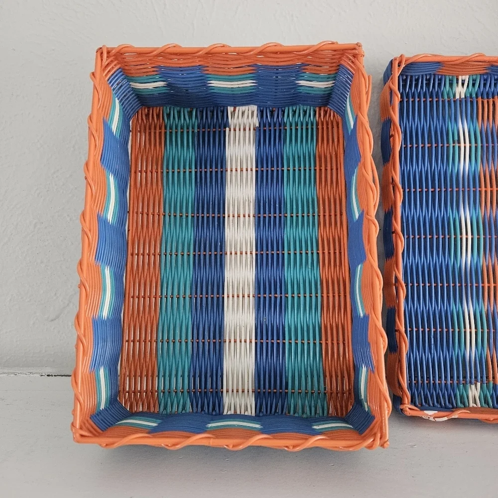 Vintage Woven Storage Box With Lid
